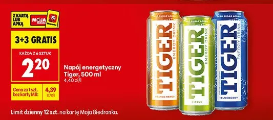 Napój energetyczny Tiger promocja w Biedronka