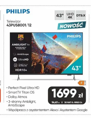 Telewizor Philips 43" promocja w Max Elektro
