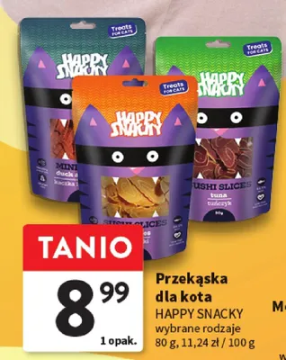 Przekąska dla kota HAPPY SNACKY wybrane rodzaje promocja w Intermarche