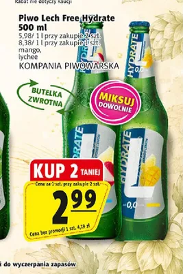 Piwo bezalkoholowe Lech Free Hydrate Mango promocja w Prim Market