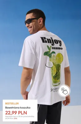Bawełniana koszulka promocja w Sinsay