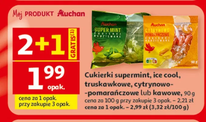 Cukierki Auchan Truskawkowe promocja w Auchan