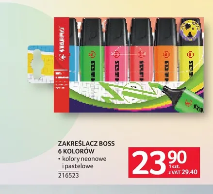 Zakreślacz Boss Stabilo 6-pak promocja w Selgros
