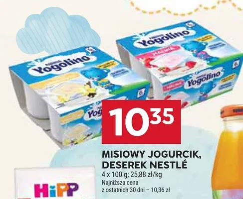 Jogurt misiowy Yogolino, deserek promocja w Stokrotka