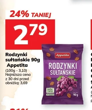 Rodzynki sułtańskie Appetita promocja w Hitpol