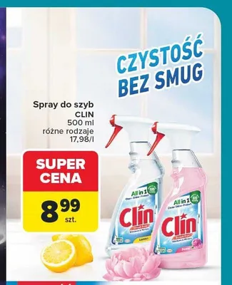 Spray do szyb Clin Lemon promocja w Carrefour Market