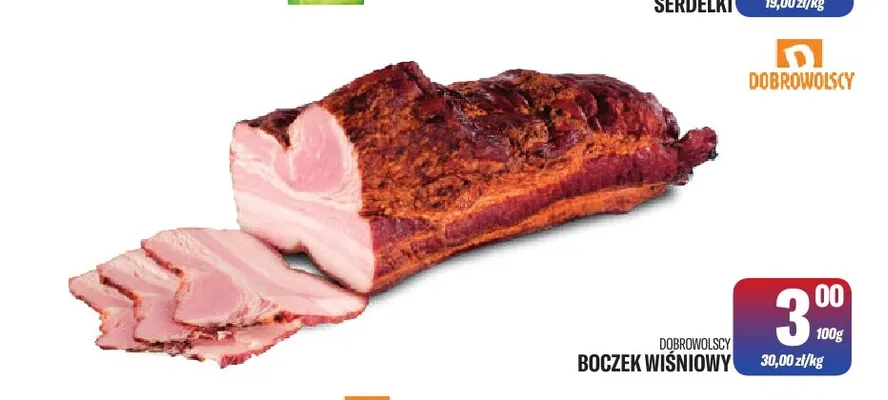 Boczek wiśniowy Dobrowolscy promocja w Tomi Markt