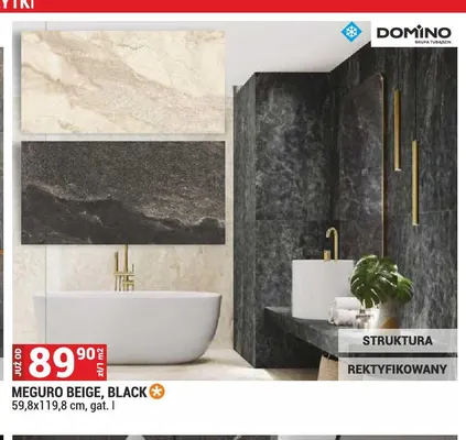 Płytka Meguro Beige 59,8x119,8 cm Domino promocja w Merkury Market