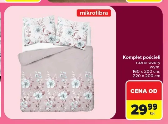Komplet pościeli mikrofibra promocja w Carrefour