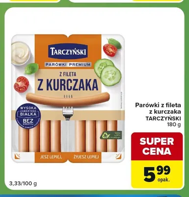 Parówki z fileta z kurczaka Tarczyński promocja w Carrefour Express
