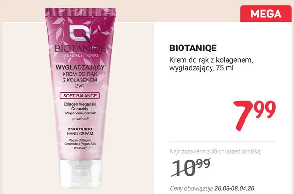 Krem do rąk z kolagenem, wygładzający promocja w Rossmann