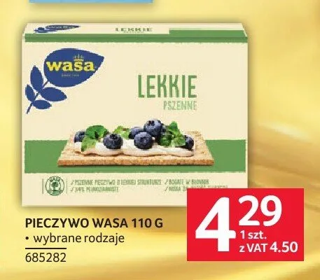 Pieczywo chrupkie Wasa Lekkie pszenne promocja w Selgros