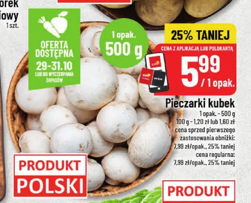 Pieczarki kubek promocja w POLOmarket