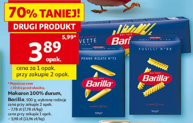 Makaron 100% durum Barilla promocja w Auchan