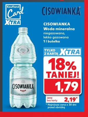 Woda mineralna lekko gazowana Cisowianka promocja w Kaufland