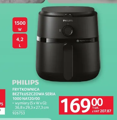 Frytkownica beztłuszczowa Philips Seria 1000 NA120/00 promocja w Selgros