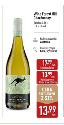 Wino Forest Hill Chardonnay promocja w Aldi