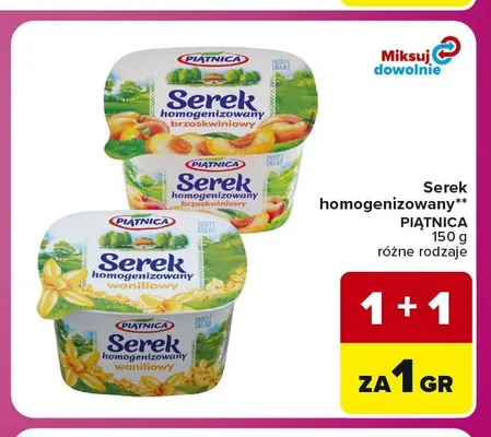 Serek homogenizowany brzoskwiniowy Piątnica promocja w Carrefour Market
