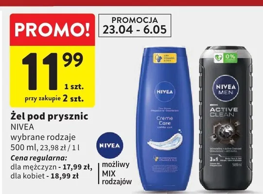 Żel pod prysznic wybrane rodzaje 500ml promocja w Intermarche