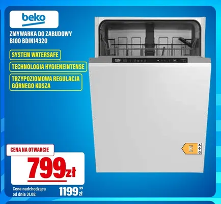 Zmywarka do zabudowy Beko B100 BDIN14320 promocja w RTV EURO AGD