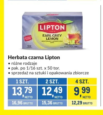 Herbata czarna Lipton promocja w Makro