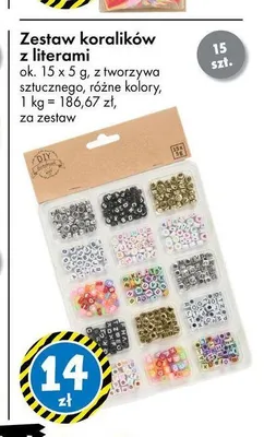 Zestaw koralików z literami DIY promocja w Tedi