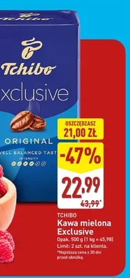 Kawa mielona Tchibo Exclusive Original promocja w Aldi