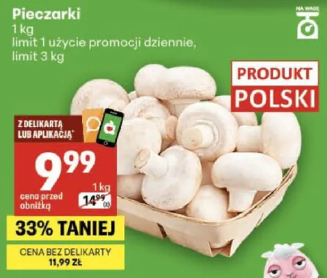 Pieczarki promocja w Delikatesy Centrum