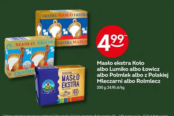 Masło ekstra Koło promocja w Żabka