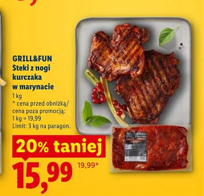 Steki z nogi kurczaka w marynacie promocja w Lidl