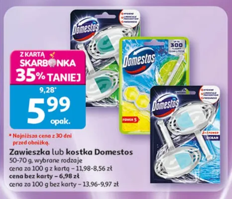 Zawieszka lub kostka Domestos promocja w Auchan