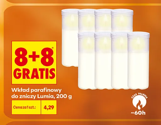 Wkład parafinowy do zniczy Lumia promocja w Biedronka