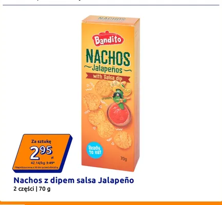 Nachos z dipem salsa Jalapeño Bandito promocja w Action