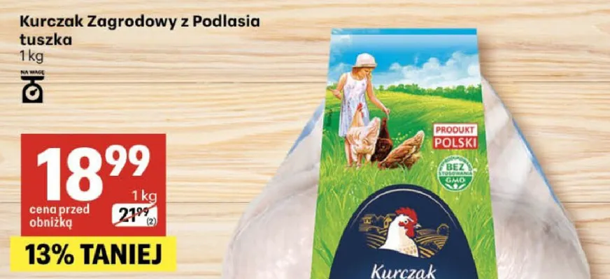 Kurczak zagrodowy z podlasia tuszka promocja w Delikatesy Centrum