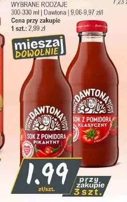 Sok pomidorowy klasyczny Dawtona promocja w Słoneczko