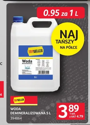 Woda demineralizowana TopSeller promocja w Selgros