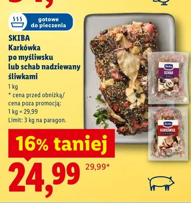 Karkówka po myśliwsku lub schab nadziewany śliwkami promocja w Lidl
