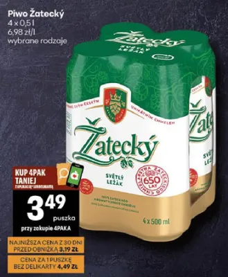 Piwo Żatecký promocja w Delikatesy Centrum