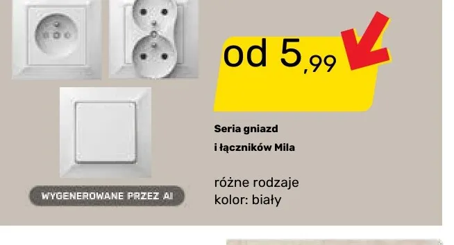 Seria gniazd i łączników Mila promocja w Bricomarche