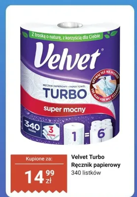 Ręcznik papierowy Turbo super mocny 340 listków promocja w Dino