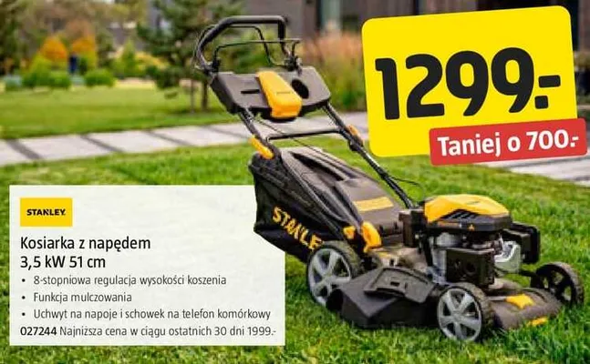 Kosiarka z napędem Stanley 3,5kW 51cm promocja w Jula