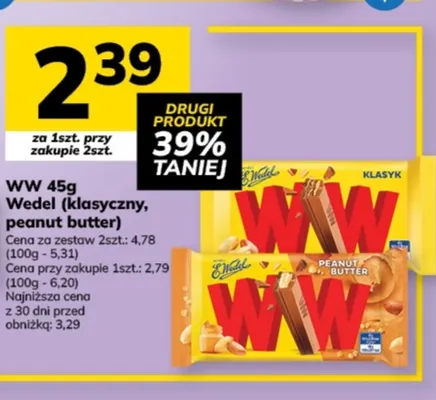 Wafle WW peanut butter Wedel promocja w Hitpol