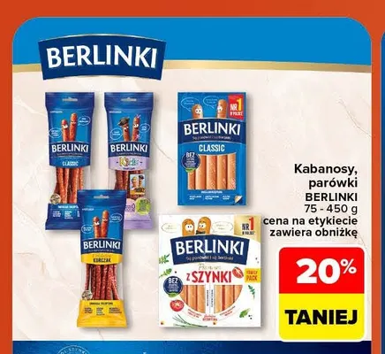 Kabanosy, parówki Berlinki promocja w Carrefour Market
