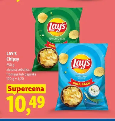 Chipsy Lay's Zielona Cebulka Giga Pack promocja w Lidl
