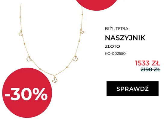 Naszyjnik złoto Briju promocja w Briju