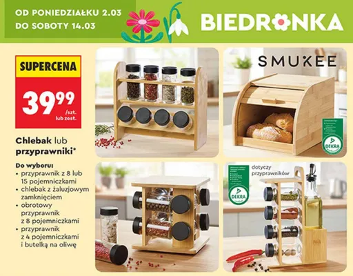 Chlebak z żaluzjowym zamknięciem obrotowy promocja w Biedronka