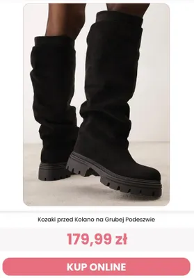 Kozaki przed kolano na grubej podeszwie Reneé promocja w Renee