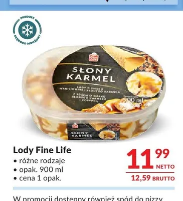 Lody słony karmel Fine Life promocja w Makro