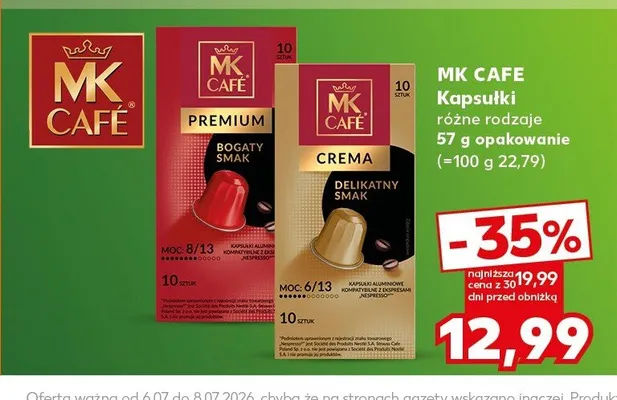 Kapsułki do kawy Premium Bogaty Smak MK Café promocja w Kaufland