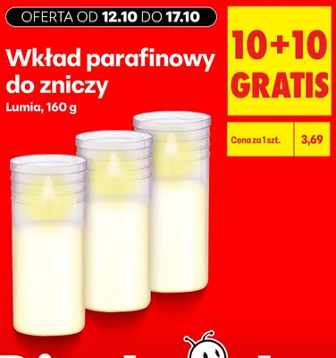 Wkład parafinowy do zniczy Lumia promocja w Biedronka